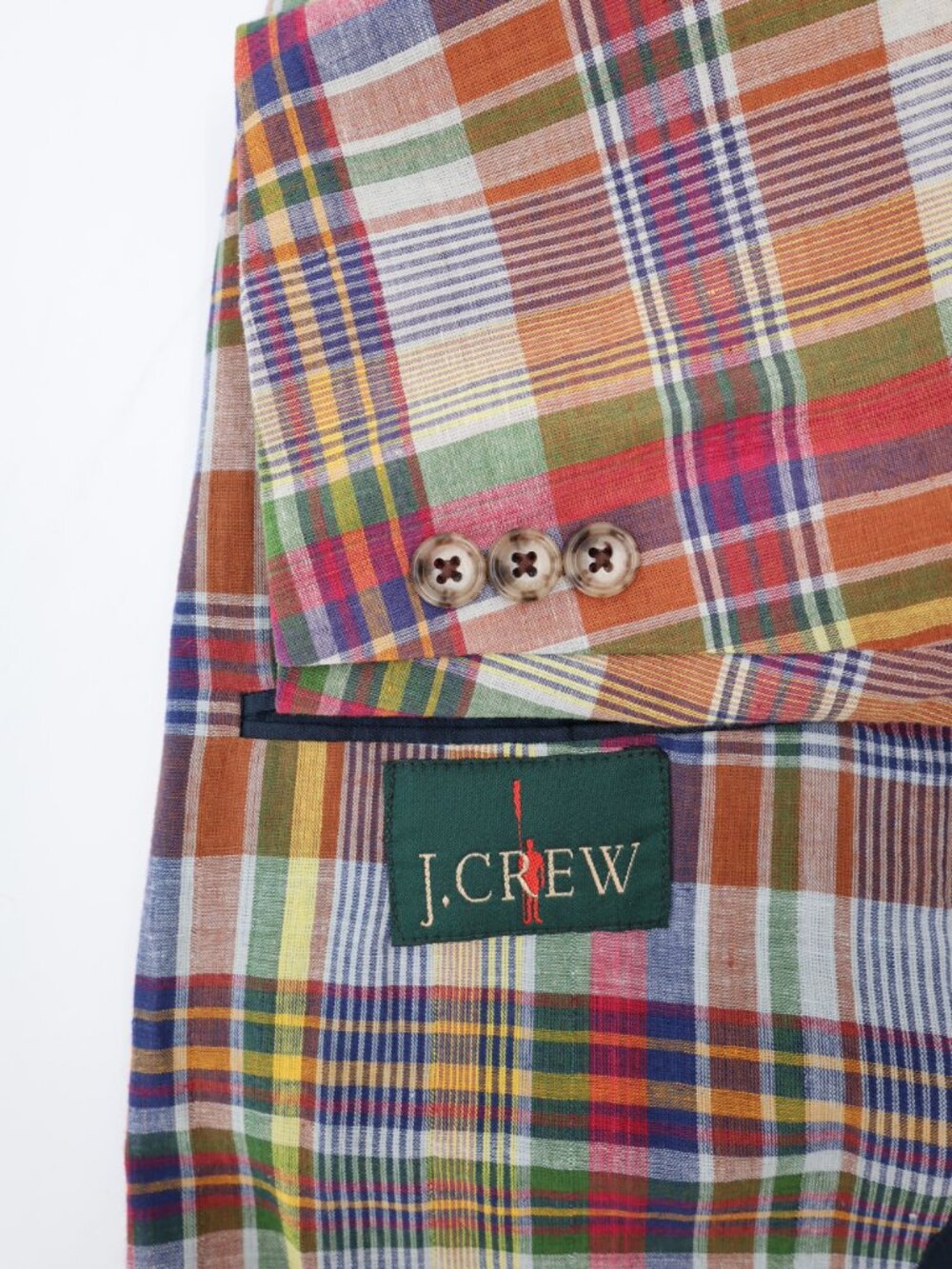 VTG J Crew Sport Coat Men's 42L Oarsman unstructured Lightweight madras Cotton
